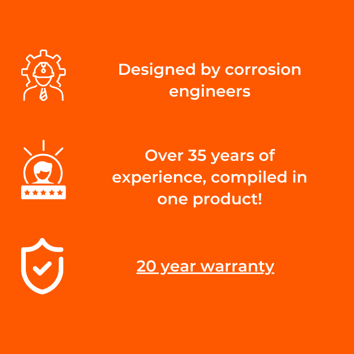 Corrosion Guard - Drevet anodestang til vandvarmere, 340-460 liter, 3/4 "-14 NPT, EU Adapter