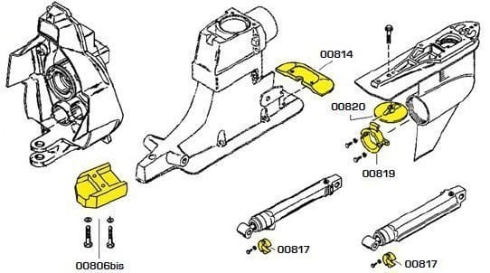 Aluminium anode MerCruiser kit Alpha one generation 2 Aluminium 888756K01/888756Q03 (inkl. skrue)