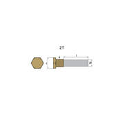 Ritning på zinkanod Yanmar pencil anode, ø16 l.50, T01317T, komplett med plugg - AnodeFactory