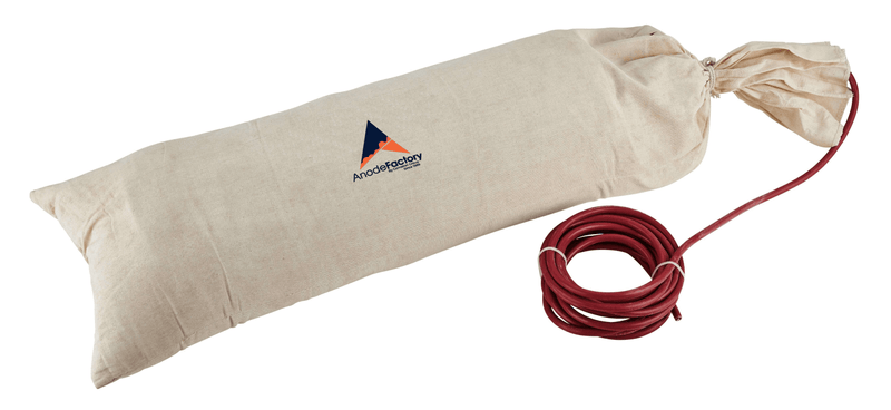 Mg-anode i tilbagefyldning 14,5 kg/32 lbs, 1,7V, inkl. 3m, 10 mm2 rød XLPE/PVC (496*140*146mm)